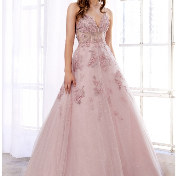 Andrea & Leo Couture Dresses & Skirts - V-Neck Lace A-Line Prom Dress ALA0892